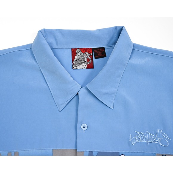 VTG Southpole Shirt Men's XXL Blue Hip Hop Baggy Streetwear Y2K Skater Anime - Picture 7 of 9